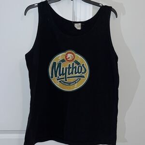 MYTHOS Greek Beer T Tank sleeveless Beach Bosy Muscle Man Shirt Men's L Greece